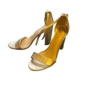 Sam Edelman Daniella Gold Metallic Leather Block Heel Sandals